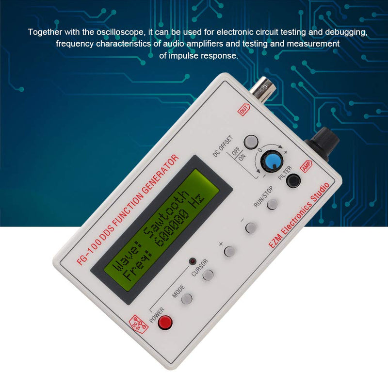 1Hz - 500KHz Signal Generator, Digital DDS Function Arbitrary Waveform Pulse Frequency Meter Output Sine Square Triangle Forward Sawtooth Wave, Reverse Sawtooth Wave Frequency Counter