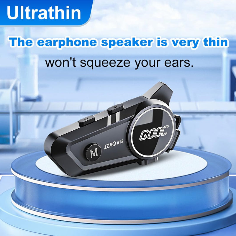JZAQ Motorcycle Helmet Bluetooth Headset Helmet Bluetooth Intercom 2 Riders Noise Cancellation Speakers Communication Systems Motorcycle Riding/ski/Cycling/Sports