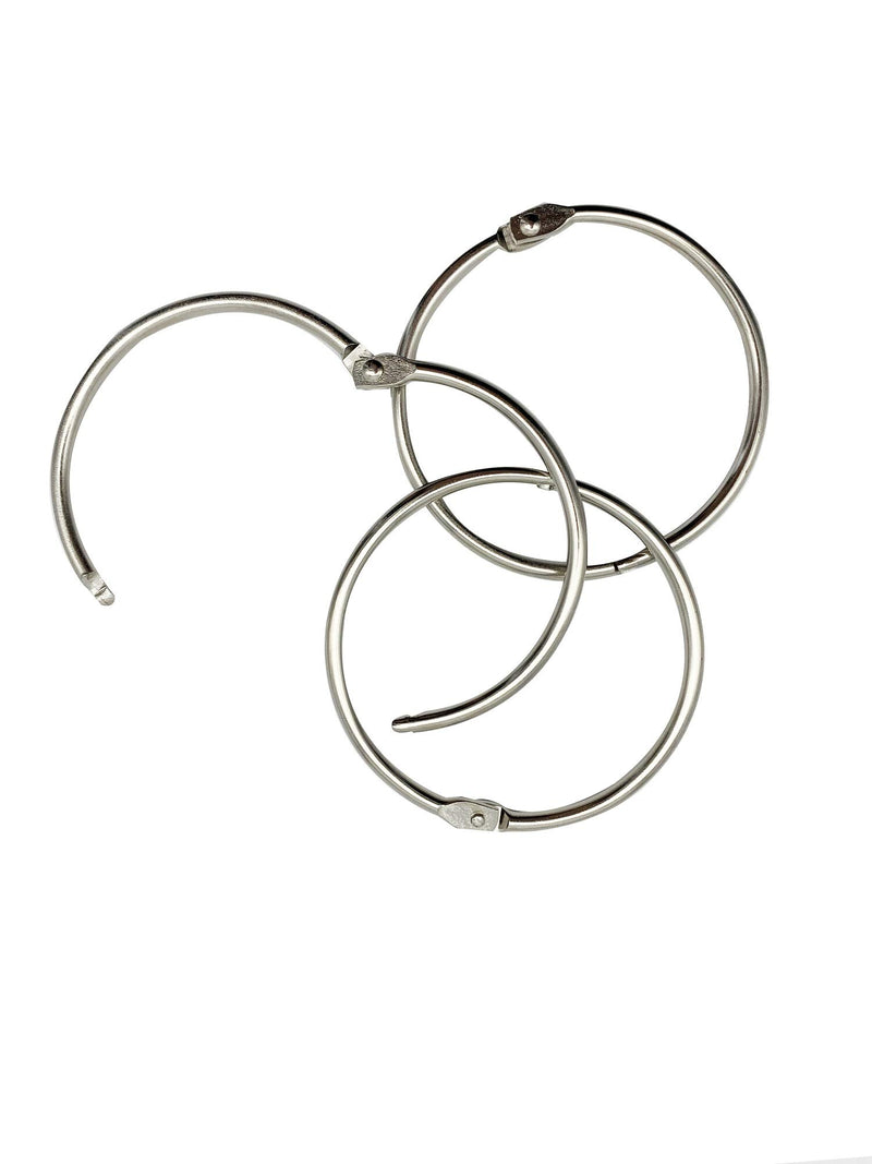 KTOJOY 2 Inch (15 Pack) Loose Leaf Binder Rings, Nickel Plated Steel Binder Rings,Keychain Key Rings, Metal Book Rings,Silver, for School, Home, or Office