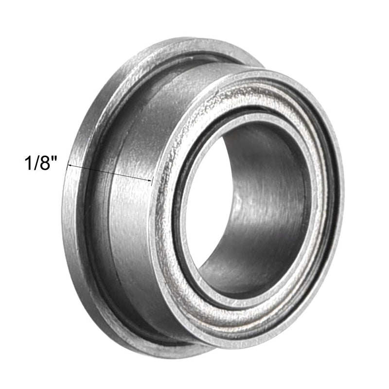 uxcell FR156ZZ Flanged Ball Bearing 3/16" x 5/16" x 1/8" Double Metal Shielded (GCr15) Chrome Steel Bearings 10pcs