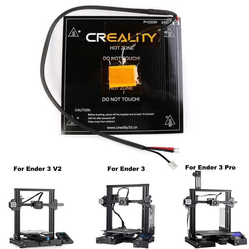Official Ender 3 V2 Heated Bed 3D Printer Replacement Hot Bed 220W 24V with Cable Compatible for Creality Ender 3, Ender 3 Pro, Ender 3 V2