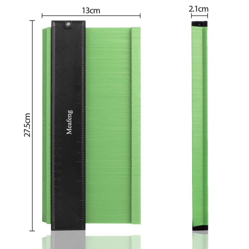 Widen Contour Gauge 10 inch Contour Gauge Profile Tool Contour Duplicator for Copy Irregular Contour(Green) Green