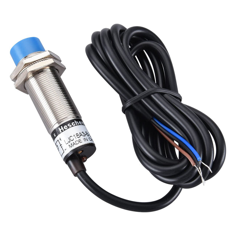 Heschen M18 Capacitive Proximity Sensor Switch Non-Shield Type LJC18A3-B-Z/BY Detection 10mm 10-30VDC 200mA PNP Normally Open(NO) 3 Wires