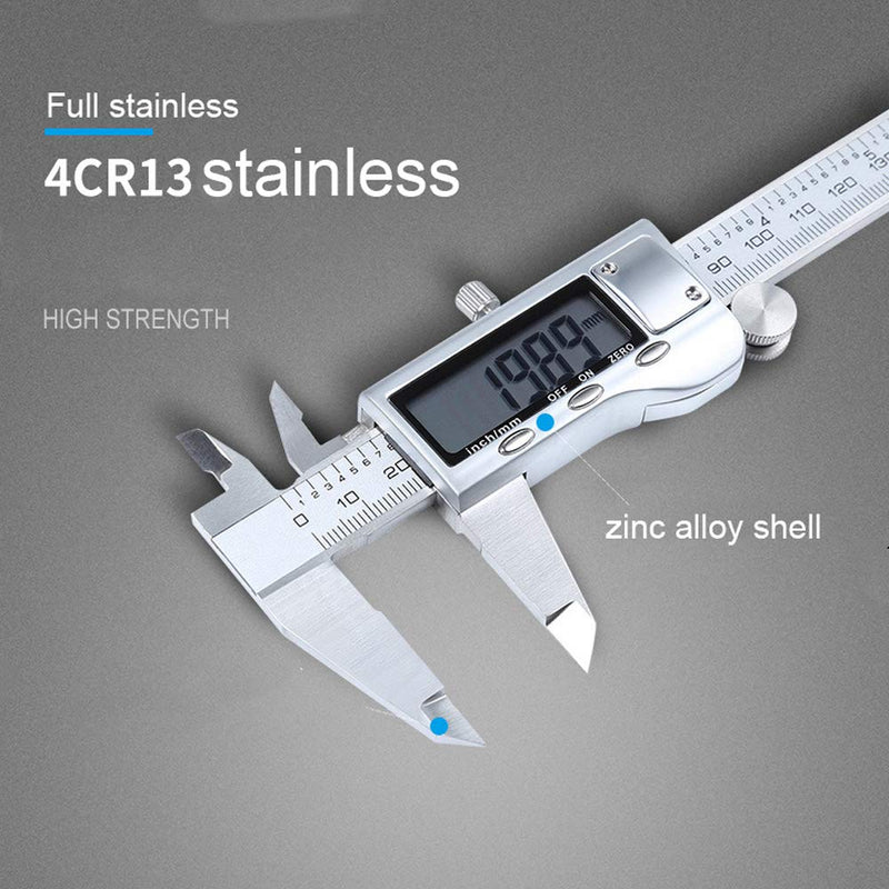 EZT 150mm Electronic Digital Caliper with Stainless Steel Body and Waterproof Protection Design, Auto Off Featured Vernier Caliper (6‘’Stainless Steel) A003