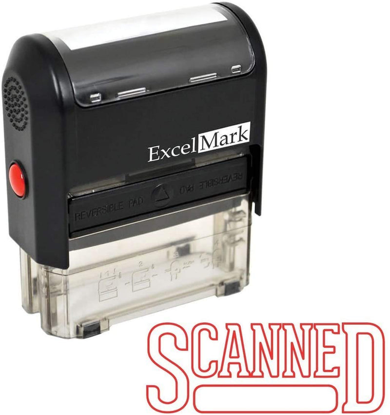 Scanned - ExcelMark Self-Inking Rubber Stamp - A1539 Red Ink