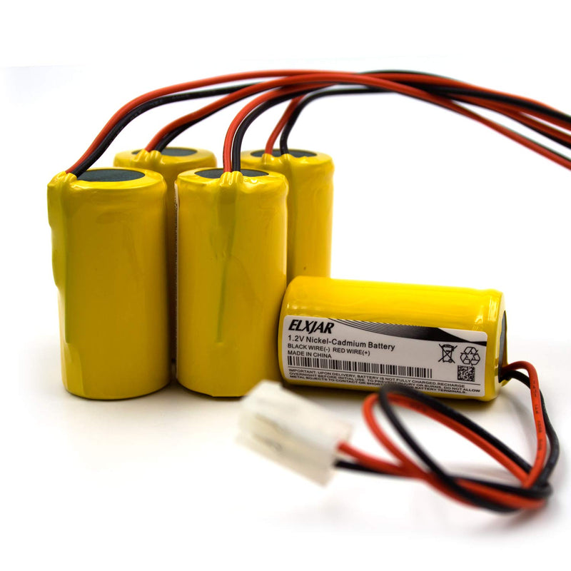 (5-Pack) 1.2V 1200mAh ELB-1P201N1 Ni-CD Battery Pack Replacement for Exit Sign Emergency Light Lithonia ELB0300 ELB-0300 ELB1P201N1 OSI OSA045 OSA-045 NIC0027 Bel-128 Bel128