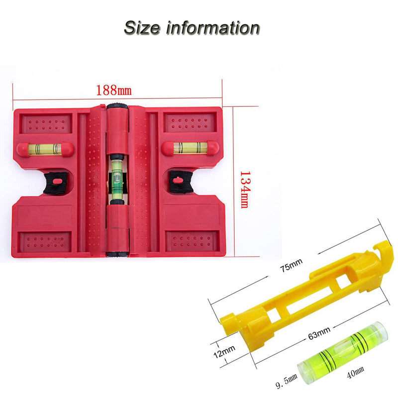 Post Spirit Level Guador Magnetic Spirit Level ABS Adjustable Angle Spirit Level Post Angle Spirit Level 188 mm x 134 mm for Pipe Installation Picture Hanging Assembly Aid