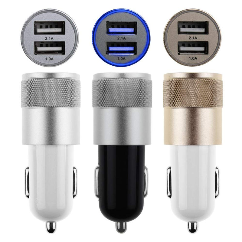 MMOBIEL Car/Truck Charger Dual USB Port Cigarette Lighter Adapter (5V/4.8A/24W) for Smartphone Like iPhone Samsung Xiaomi Oppo OnePlus Huawei Google, Tablets, Mp3 Player, Digital Camera (Silver) Silver