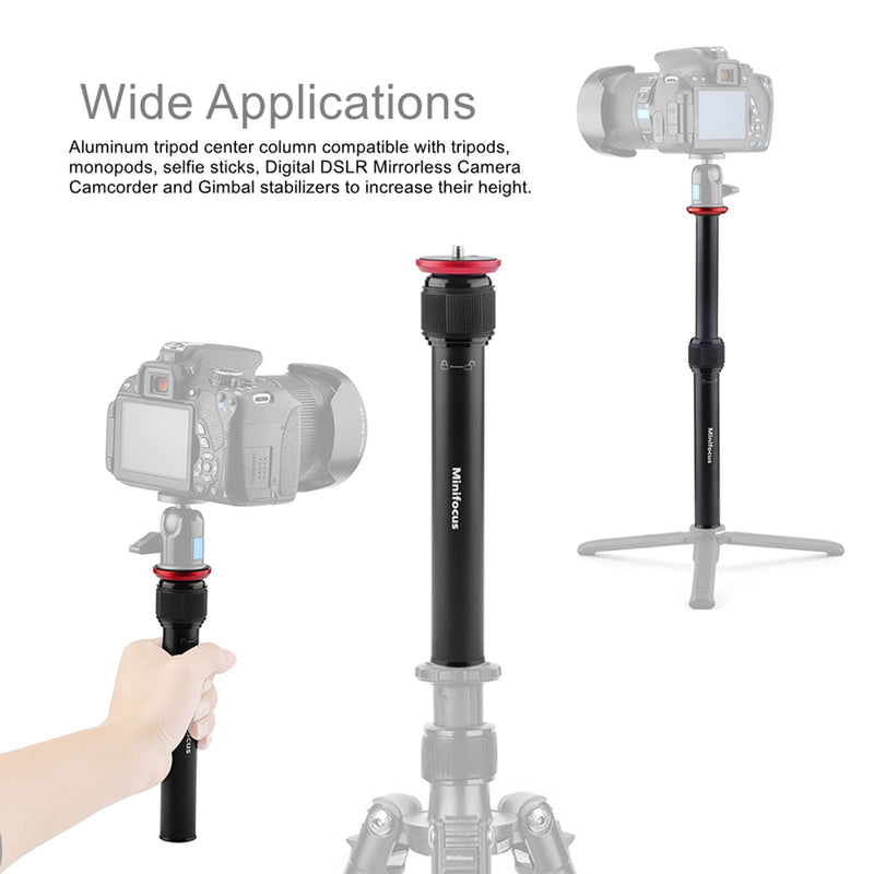 2 Section Tripod Center Column MINIFOCUS All Aluminum Telescopic Tripod Extender Extension Tube Tripod Stick Rod for Tripod Monopod Gimbal DSLR Mirrorless Camera