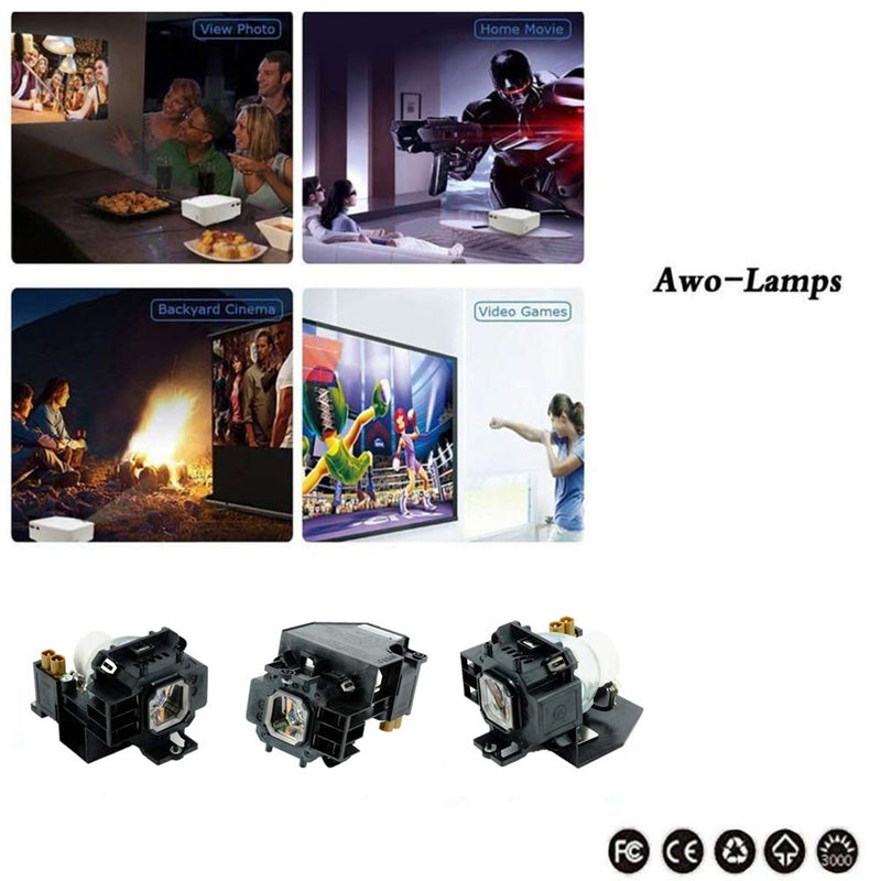 AWO Premium Replacement Lamp NP14LP / LV-LP32 with Housing for NEC NP305,NP310,NP405,NP410,NP510,NP510G for Canon LV-7280,LV-7285,LV-7380