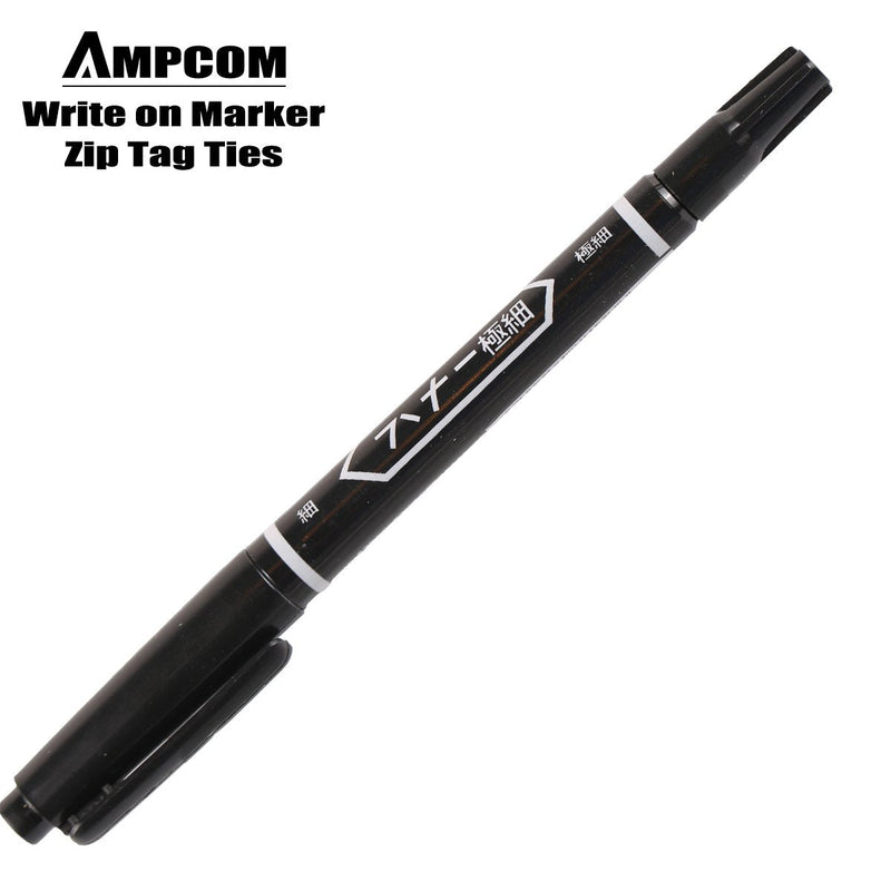 AMPCOM Nylon Cable Zip Ties with Marker, Self-Locking Written-on Cable Mark Ties 4.72 in - 5 Colors/ 100PCS