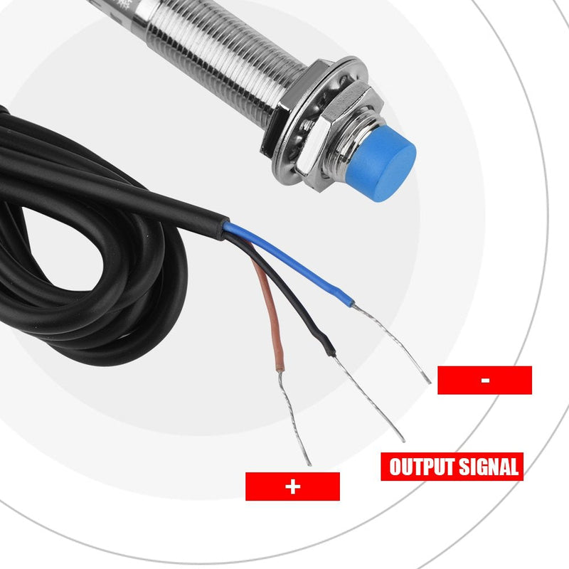 Inductive Sensor, LJ12A3-4-ZBX DC 3 Wire NPN 6-36V M12 Inductance Proximity Approach Switch for 3D Printer