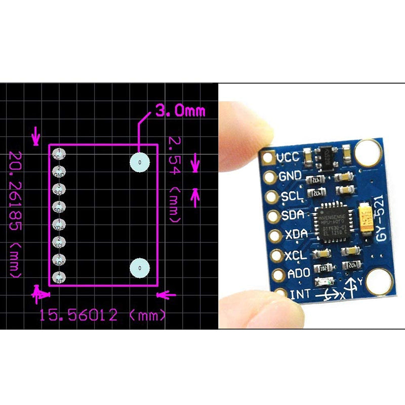 Ximimark 2Pcs GY-521 MPU-6050 Module 3 Axis Accelerometer 6 DOF Gyroscope Sensor Module 16 Bit AD Converter Data Output IIC 3-5v For Arduino