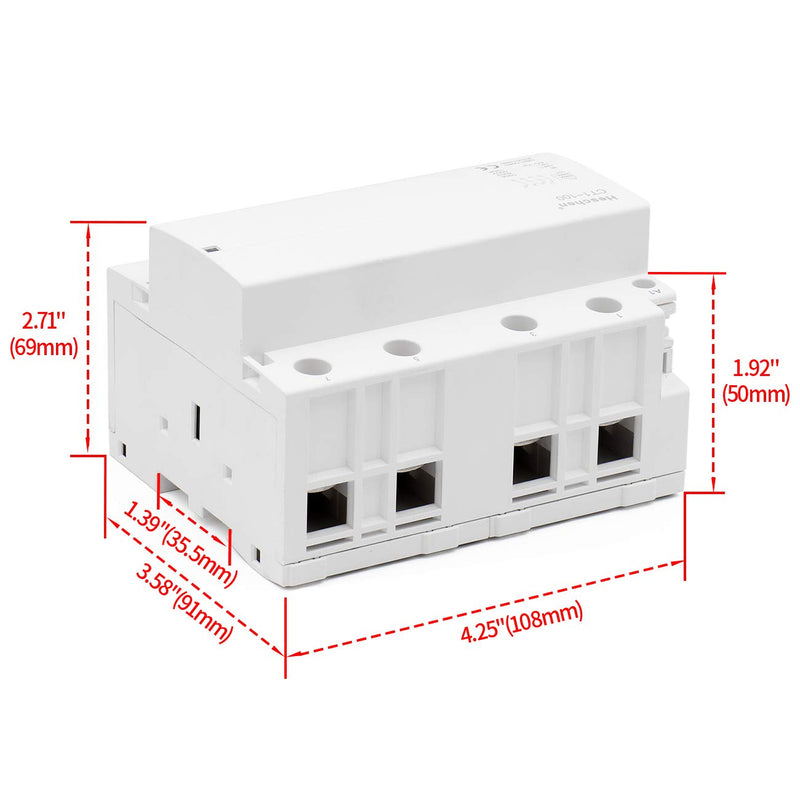 Heschen household AC contactor CT1-100 4 pin four normally open, AC 220V/240V coil voltage, 35mm DIN rail mounting