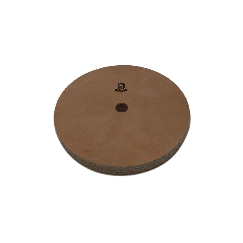 5" (1/2" Width) Leather Honing Wheel - Fits 1/2" Arbor - Buffing Compound Included