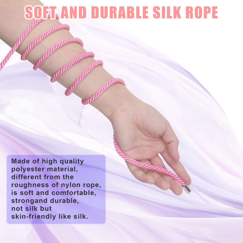 4 Pack Braided Twisted Silk Rope 8mm, AngleKai 32FT Multi-Purpose Soft Twine Polyester Silk Rope for DIY Craft, Smooth Protecting Ending Silk Nylon Twisted Braided Durable Silk Rope