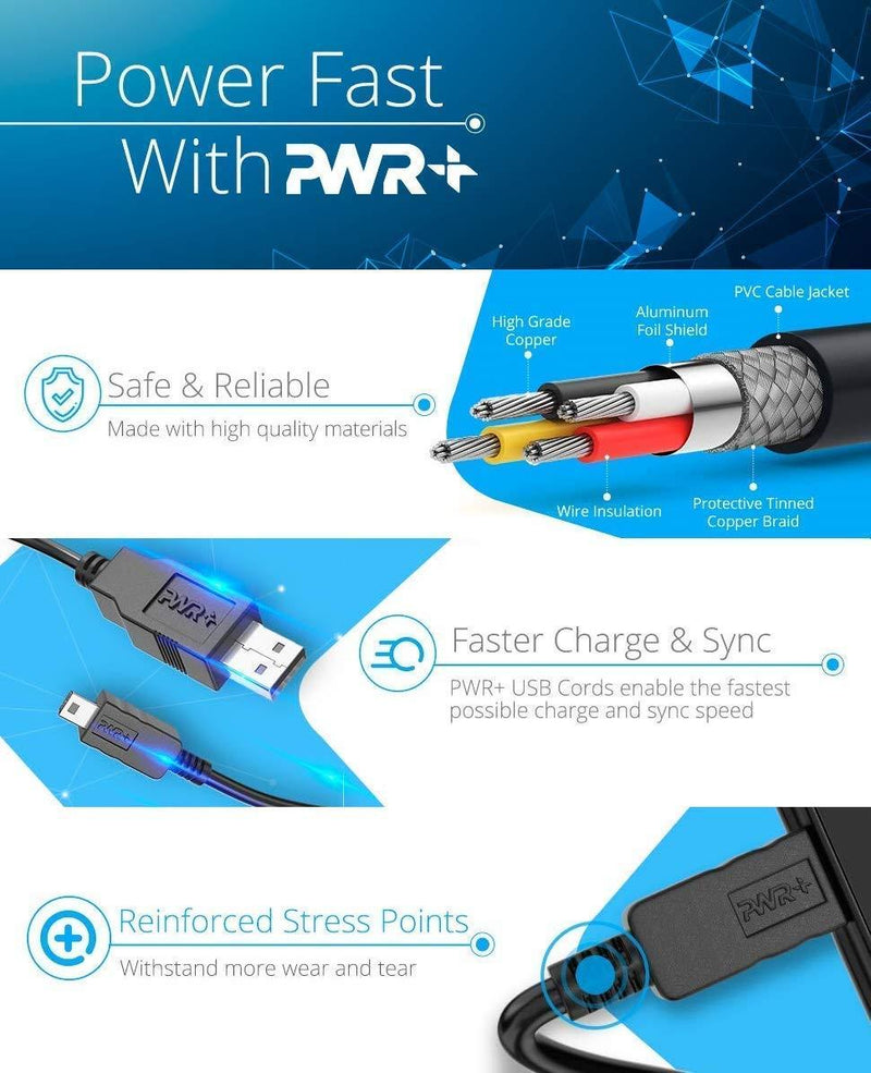 Pwr 6 Feet USB Power Cable for Fire TV Stick Intel Computer, Roku, Chromecast and Azulle Quantum Access Asus VivoStick Mini, Cloud Cam PC Data Sync Charging Cord