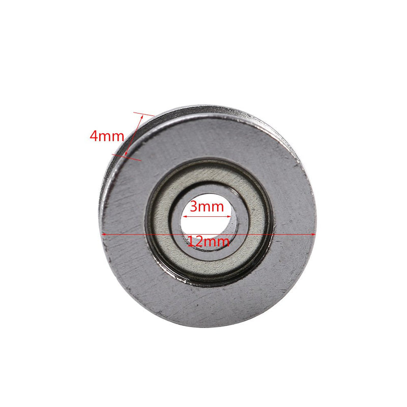 20pcs V623ZZ V Groove Ball Bearing Pulley TOPINCN Rail Ball Bearing Metal Sealed Guide Wire Pulley for Rail Track Linear Motion System 3x12x4mm