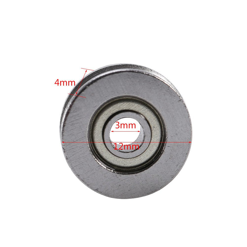 20pcs V623ZZ V Groove Ball Carbon Steel Bearing Pulley for Rail Track Linear Motion System 3x12x4mm