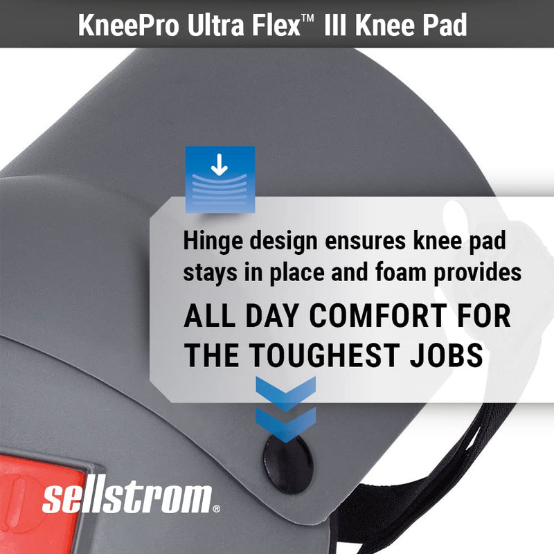 Sellstrom KneePro Knee Pads - Ultra Flex III - Heavy Duty Protection and Comfort for Construction, Gardening, Army, Flooring Work - Grey and Orange Original - Gray (Pair) Knee Pad