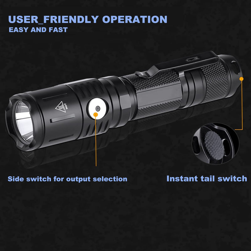 100000 Lumens LED Rechargeable Flashlights High Lumens, Powerful Tactical Flashlight with Battery, 5 Modes,IPX8 Super Bright Handheld Flashlight