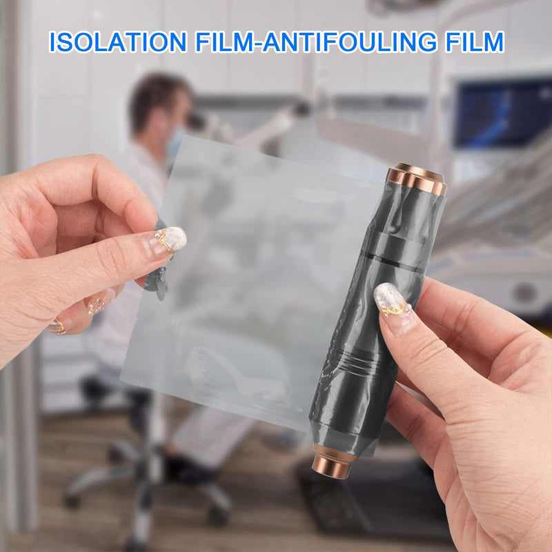 Barrier Film, Disposable Tattoo Barrier Film, Tattoo Cling Film, Barrier Tape Waterproof Film Sticky Wrap, Protective Film for Dental Materials Tattoo Accessories, 1200 Sheets/Roll Film (Black) Black