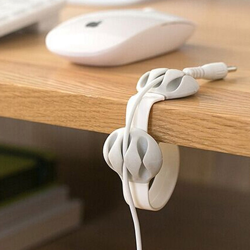 Coralpearl Desk Cable Drop Clips Weighted Silicone Desktop Organizer Small Line Ties Fixer Tidy Table Top Wire Holder Clamp Non Adhesive Cord Management Set for Home Office (Black 2pcs+White 2pcs) Black 2pcs+White 2pcs