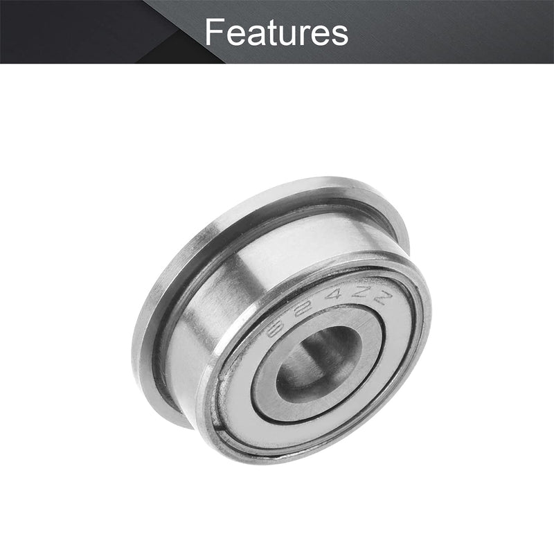Othmro 5Pcs F624ZZ Deep-Groove Ball Bearings, Double Sealed Ball Bearings, High Carbon Chromium Bearing Steel Deep Groove Ball Bearing 4x15x5mm for Scooters Elevators Skateboards