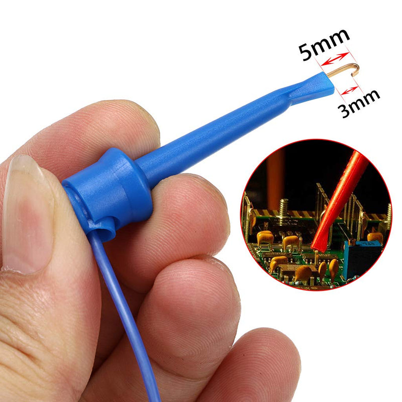 Sumnacon 5 Pcs Multimeter Electrical Test Dual Lead Test Hook Clips - 5 Colors Silicone Minigrabber to Minigrabber Flexible Test Cables for Electronic, Component, Testing Connecting