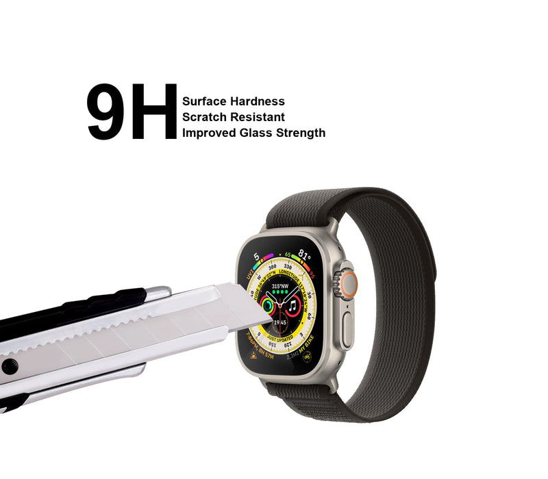 (3 Pack) Supershieldz Designed for Apple Watch Ultra 49mm Tempered Glass Screen Protector, Anti Scratch, Bubble Free