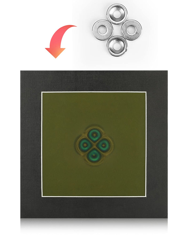 Magnetic Field Viewing Film 4"x4", Magnetic Flux Display, Magnet Pattern Detector, Scientific Project Teaching, Reusable and Automatic Recovery - Brownish Yellow 4"x4"