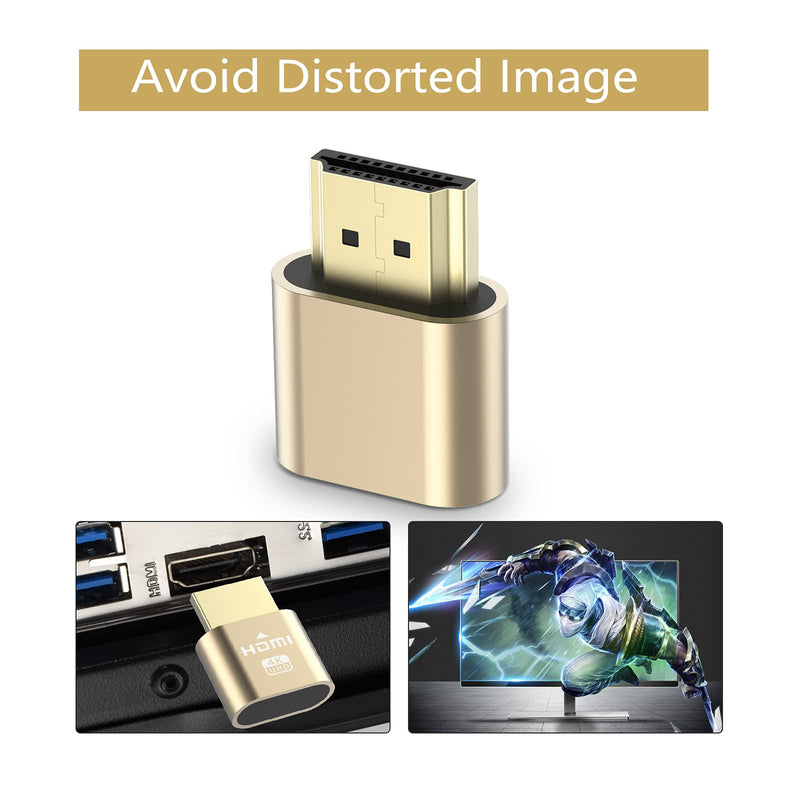 4K HDMI Dummy Plug,High Resolution Virtual Monitor Display Emulator,3840x2160@60Hz Adapter for Ethereum ETH ZEC BTC Mining, Compatible with Windows Mac OSX - 3 PC 0.79*0.12*0.67 in