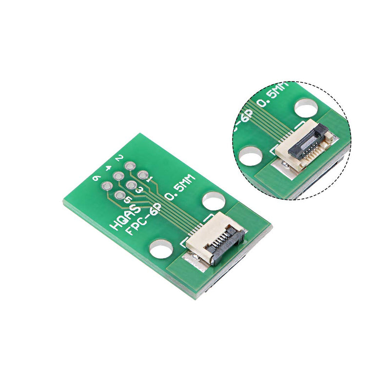 uxcell FFC FPC 6 Pin 0.5mm 1mm Pitch to DIP 2.0mm PCB Converter Board Couple Extend Adapter