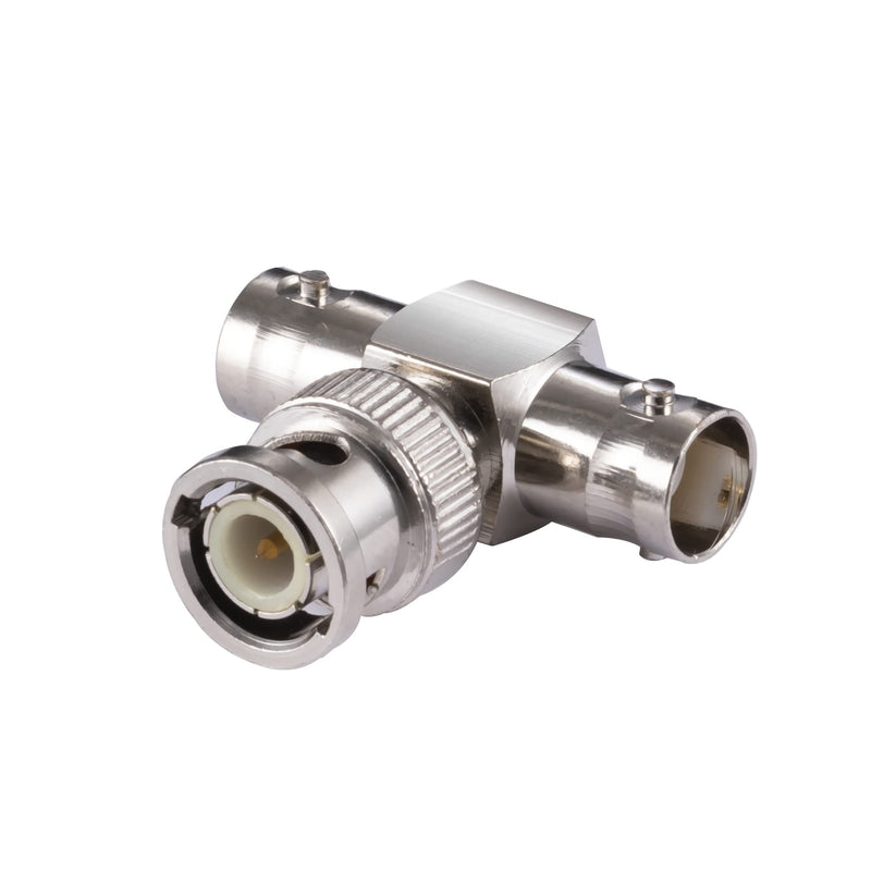 POBADY 2PCS BNC Adapters BNC Male to Dual BNC Female Connector 3 Way T-Socket Splitter Adapter for CB Antenna 4G Walkie Talkie CCTV Handfunk Ham Radio HD Video HDTV BNC Male to Dula Female