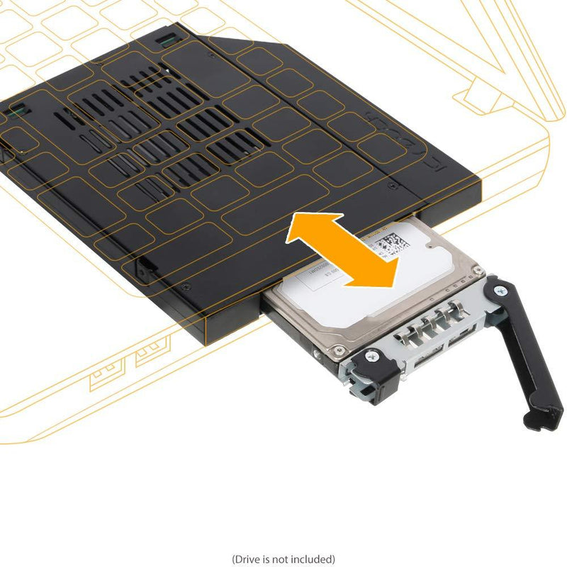 ICY DOCK Universal 12.7mm Ultra Slim CD/DVD-ROM Optical Bay 2nd HDD SSD Laptop to SATA 2.5" SSD/HDD Hot-Swap Hard Drive Caddy Adapter Tray Enclosures - ToughArmor MB411SPO-1B