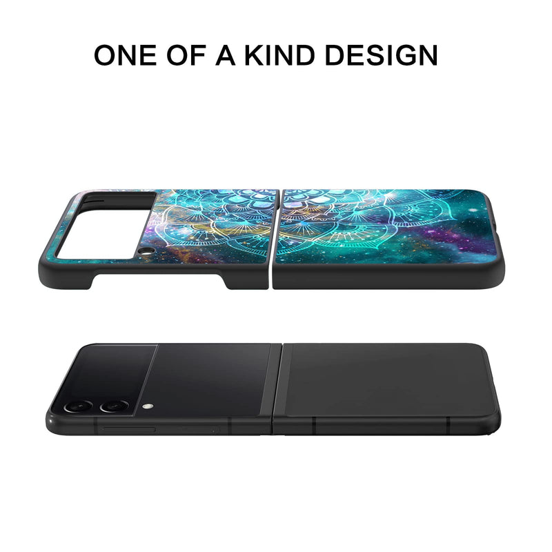 BENTOBEN Galaxy Z Flip 3 5G Case, Z Flip 3 5G Case, Slim Fit Glow in The Dark Shockproof Hard PC Bumper Protective Anti Scratch Non-Slip Case Cover for Samsung Galaxy Z Flip 3 5G, Mandala in Galaxy C571-Mandala in Galaxy