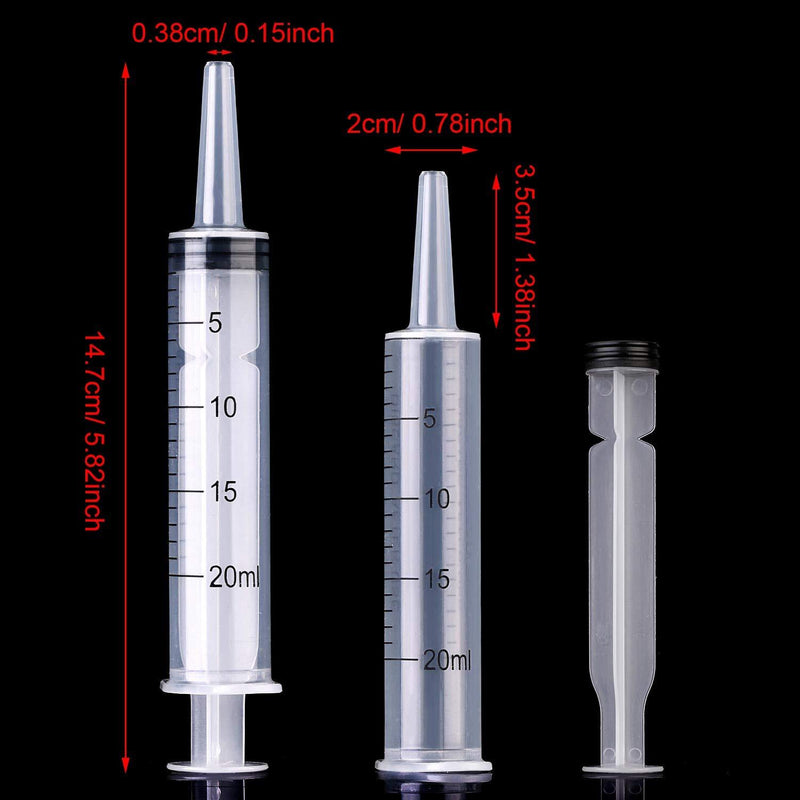 Frienda 4 Pack Large Plastic Syringe for Scientific Labs and Dispensing Multiple Uses Measuring Syringe Tools (20 ml) 20 ml