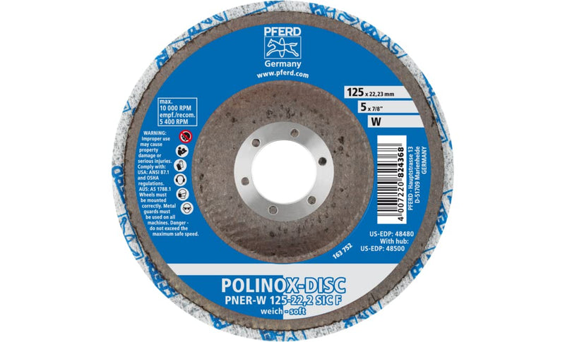 Polinox compact sanding disc PNER (grinding disc) - Ø 125mm, width: 13mm, RPM: 10,000 - grain size: fine