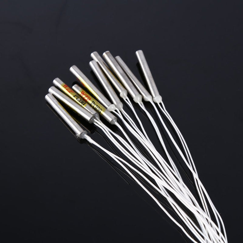 10Pcs PT100 Platinum Resister Temperature Sensor Waterproof Probe﹣20℃ to 250℃