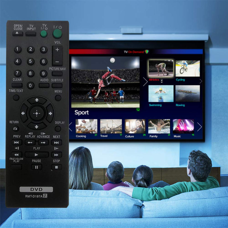 New Replacement Sony DVD Player Remote RMT-D197A for Sony DVD Player DVPSR201P DVPSR210P DVPSR405P DVP-SR500H DVP-SR500WM DVPSR510H DVP-SR100 DVP-SR120 DVP-SR201P - No Setup Needed