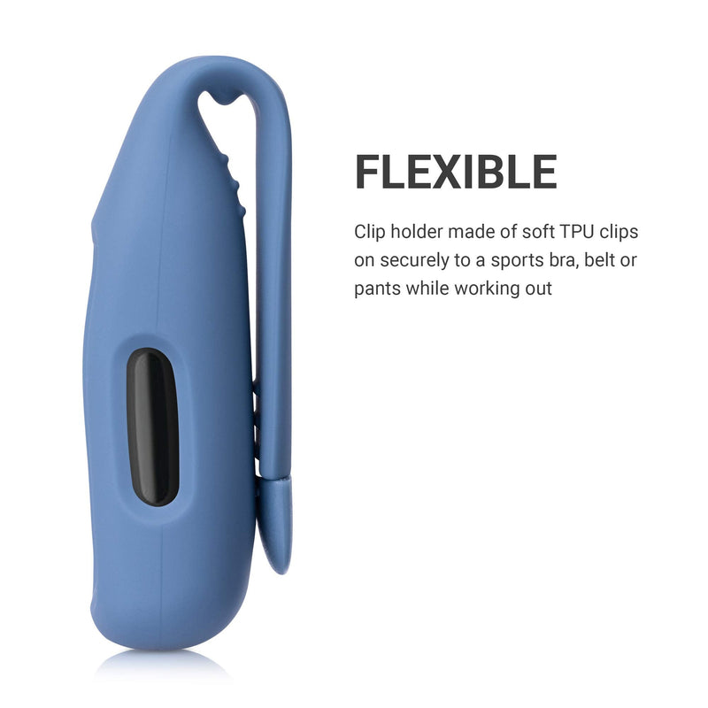 kwmobile 2X Clip Holders Compatible with Fitbit Inspire 2 / Ace 3 - Clip-On Holder Replacement Set - Black/Slate Grey black / slate grey