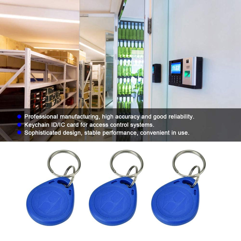 New RFID Proximity ID Card Key for Access Control (Blue), Read Key Keyfobs Keychains for Door Access Control, Pack of 100 (ID Card)