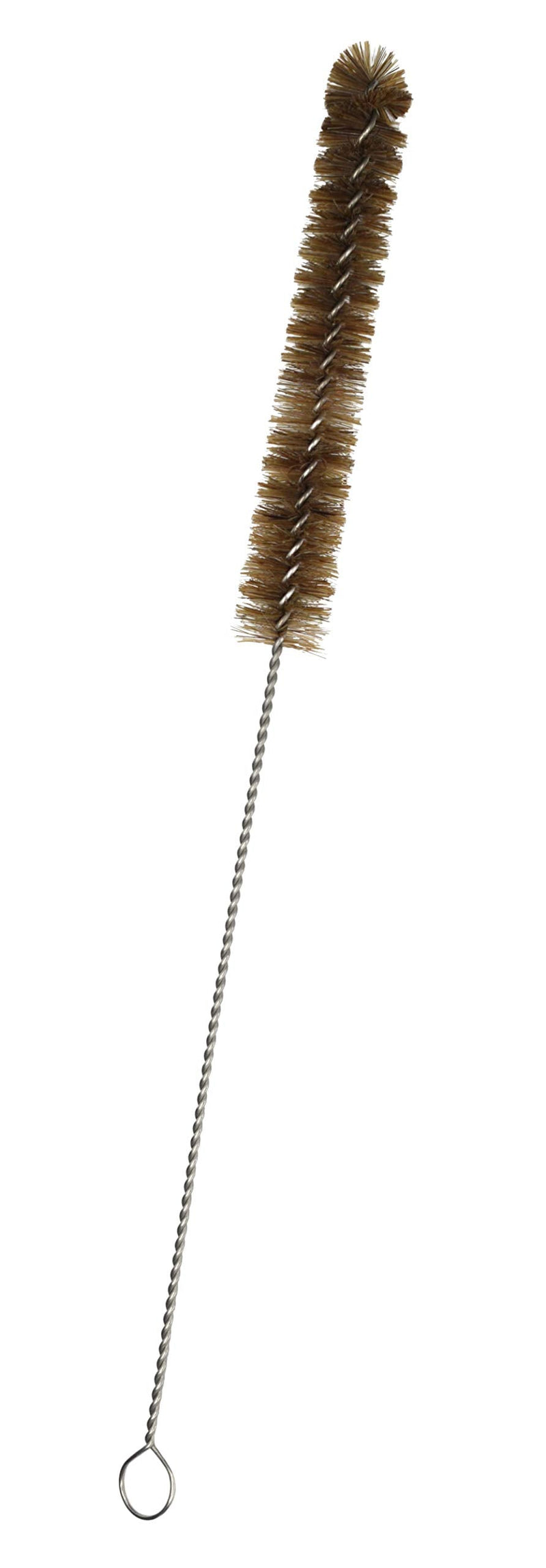 12PK Bristle Cleaning Brushes with Fan-Shaped Ends, 9.25" - Twisted Stainless Steel Wire Handle - Ideal for 0.3" - 0.5" Tubes, Bottles, Cylinders, Flasks, Straws - Eisco Labs