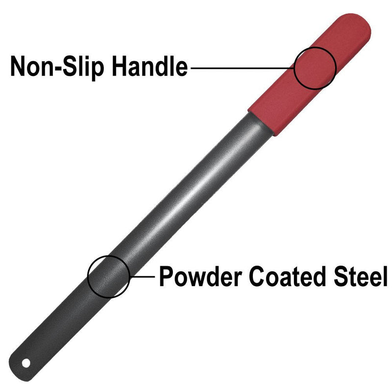 Red Grip Powder Coated Steel Shoehorn 18 Inch
