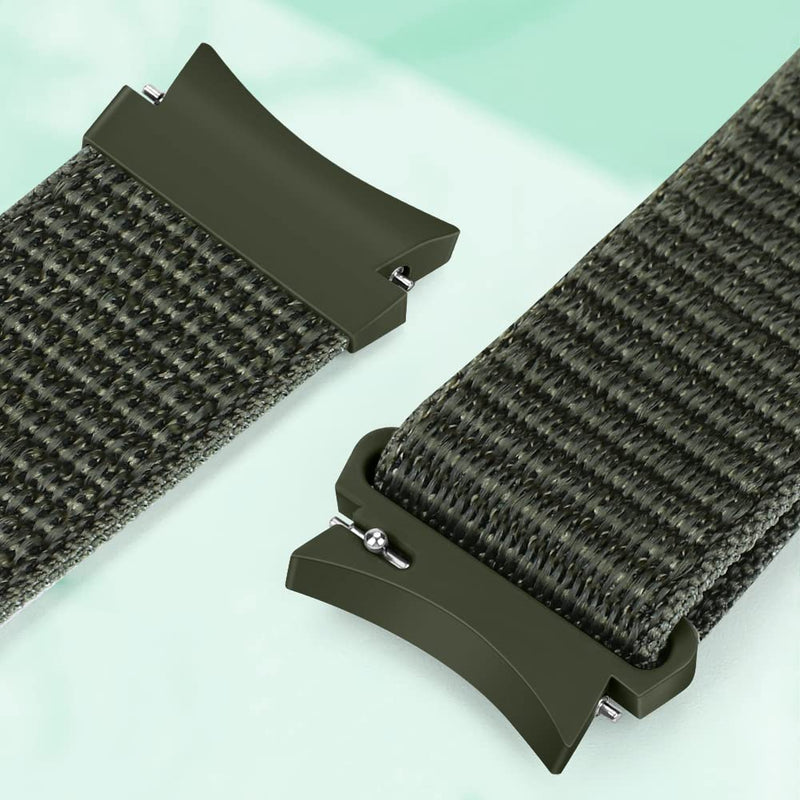 PBFairyy 3 Pack Nylon Band Compatible with Samsung Galaxy Watch 5 Band 44mm 40mm/Watch 5 Pro Bands 45mm,Galaxy Watch 4 Band 40mm 44mm/Galaxy Watch 4 Classic Bands 42mm 46mm,Wristband Sport Loop Strap DeepBlack+Iron Gray+ArmyGreen