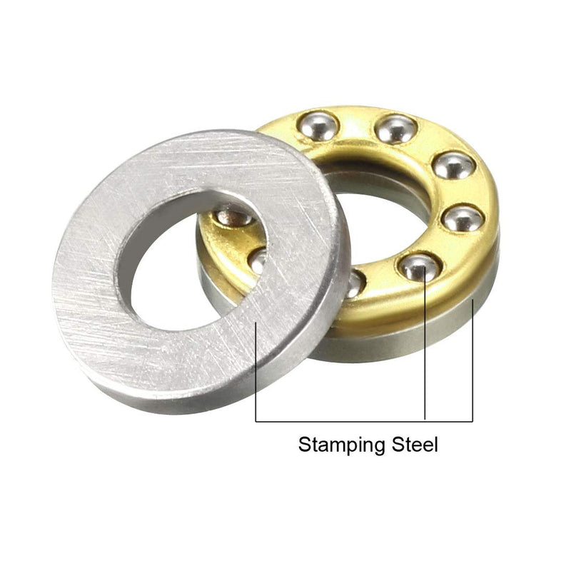 uxcell F5-10M Thrust Ball Bearings 5mm x 10mm x 4mm Chrome Steel Single Direction 4pcs 5mmx10mmx4mm