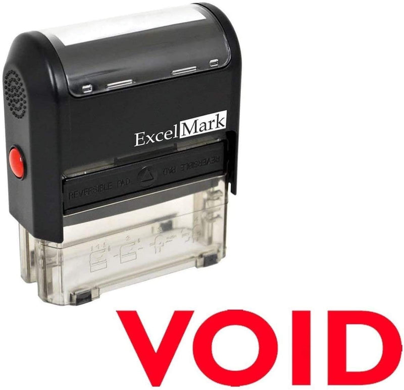 ExcelMark Void Self Inking Rubber Stamp - Red Ink