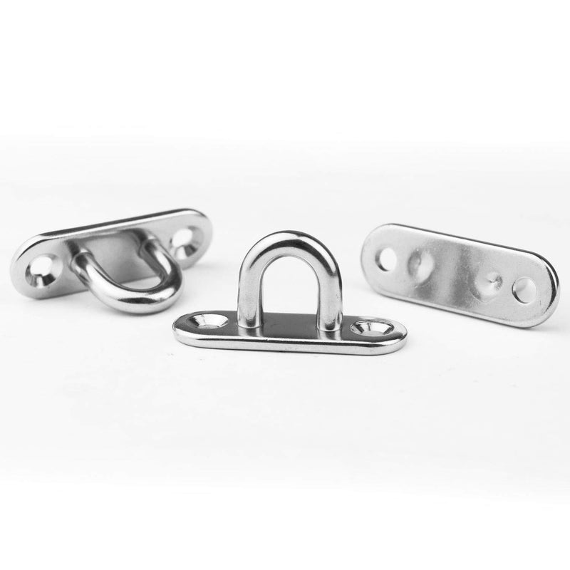 EXCELFU 12 Pieces Stainless Steel Ceiling Hook 1.8 inch Pad Eye Plate Marine Hardware Staple Hook Loop with Screws