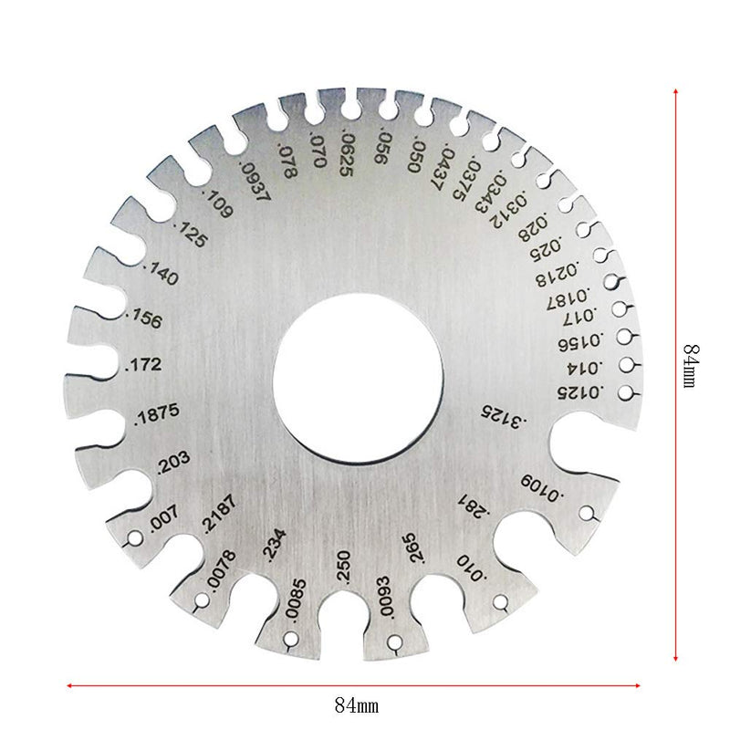 1 Piece Wire Gauge Measuring Tool Metal Sheet Thickness Gauge Welding Gauge Wire Thickness Gauge Dual-Sided Cable Sheet Stainless Steel Thickness Gauge Measurer, Silver