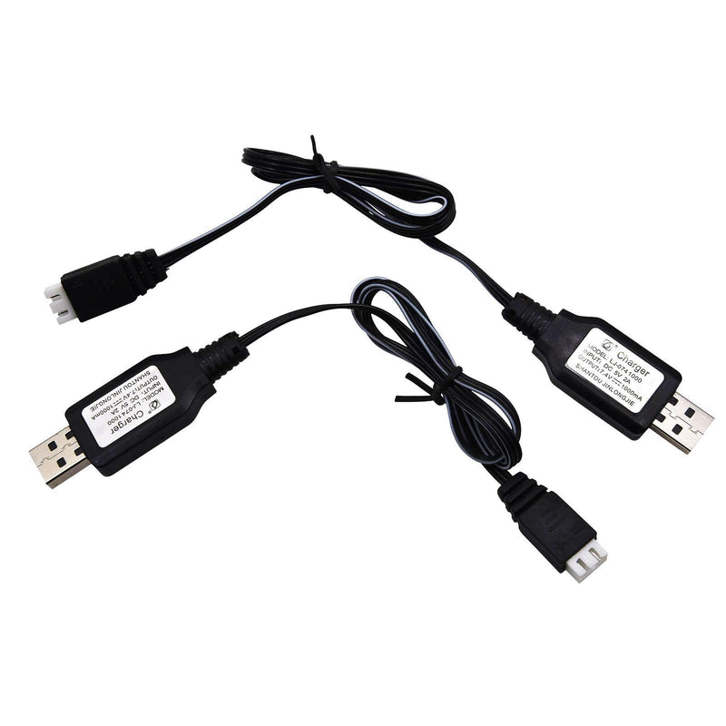 Blomiky 2 Pack 7.4V 1A USB Charger Cable with XH-3P Plug for 7.4V 2S Lipo Battery with XH-3P Connector 7.4V 1A USB XH-3P 2